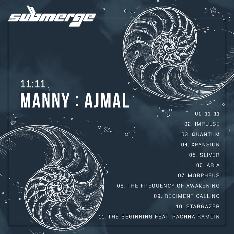 Manny Ajmal, 11:11, with track Info back cover designed by DezignerDude