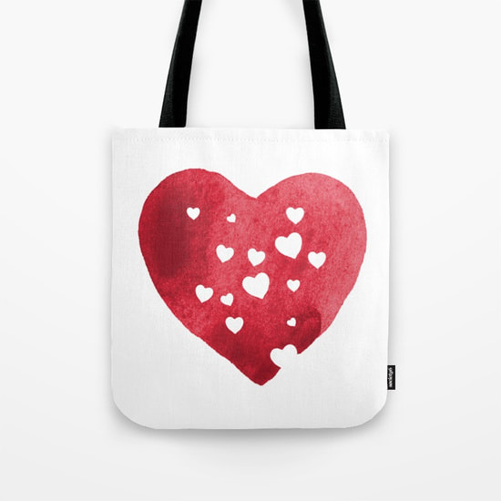 Red Hearts Tote Bag by DezignerDude