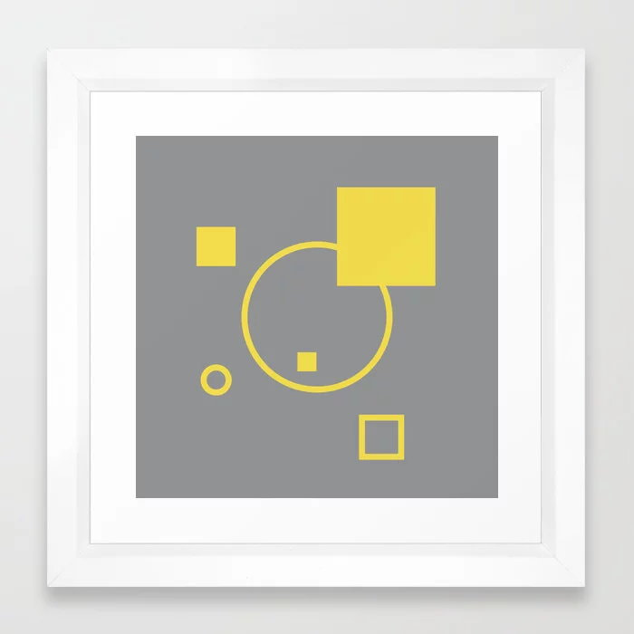 Yellow Grey Comp One Framed Art Print by Dezigner Dude