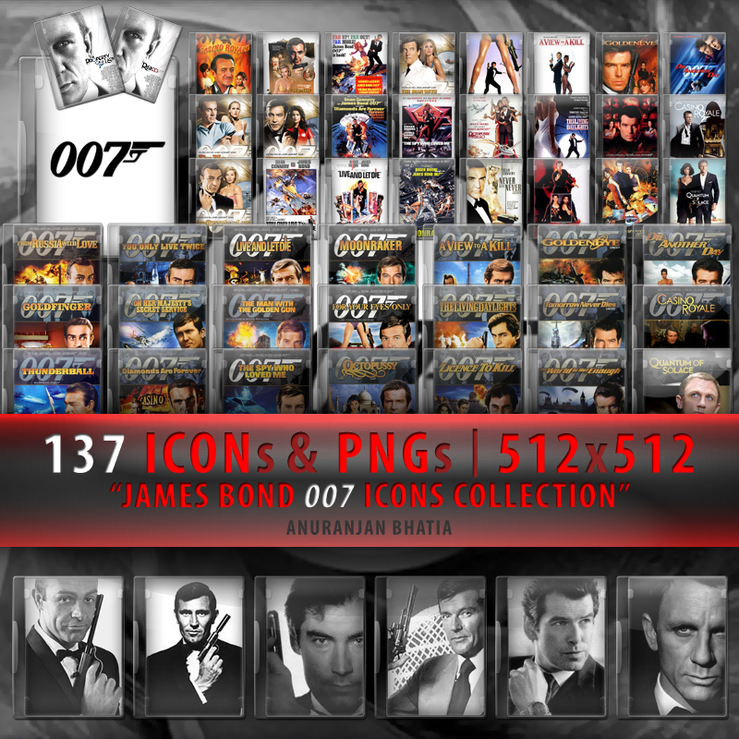 James Bond All Movie DVD Icons