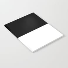 black and white notebook