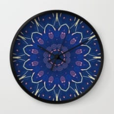 blue pattern clock