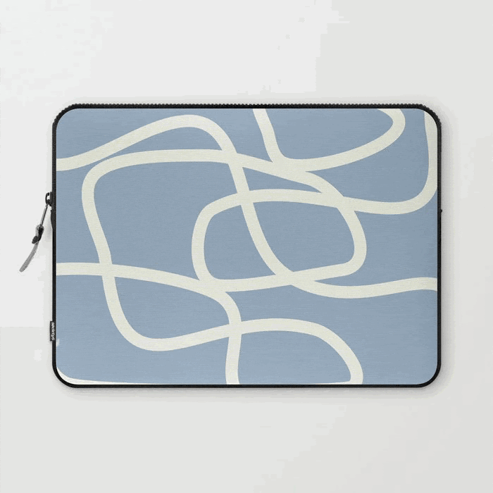 Maze in Gray Blue Laptop Sleeve by apricot+birch 