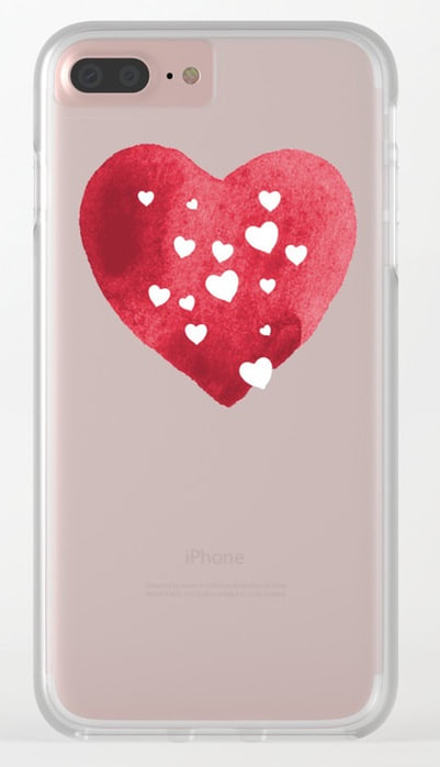 Red Hearts Clear Case
