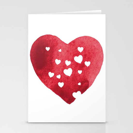 Red Hearts Stationery Cards by DezignerDude