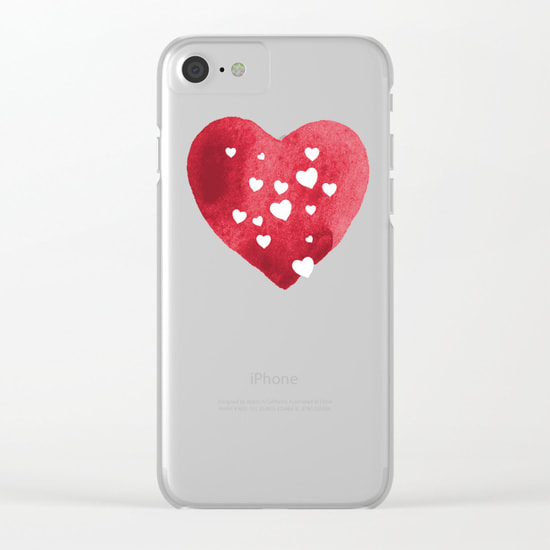 Red Hearts Clear iPhone Case by DezignerDude