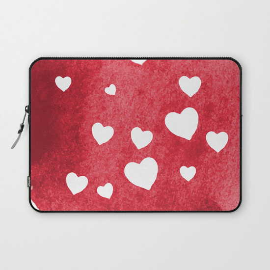 Red Hearts Laptop Sleeve by DezignerDude