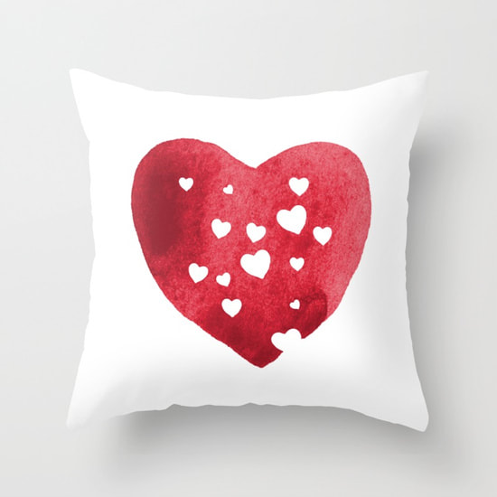 Red Hearts Throw Pillow by DezignerDude