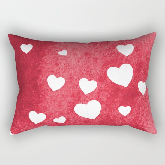 Red Hearts Rectangular Pillow by DezignerDude