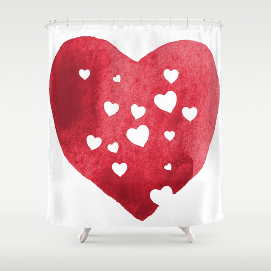 Red Hearts Shower Curtain by DezignerDude