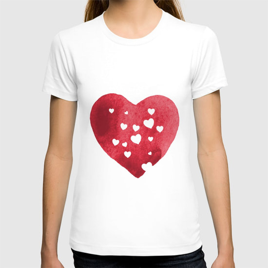 Red Hearts T-shirt by DezignerDude
