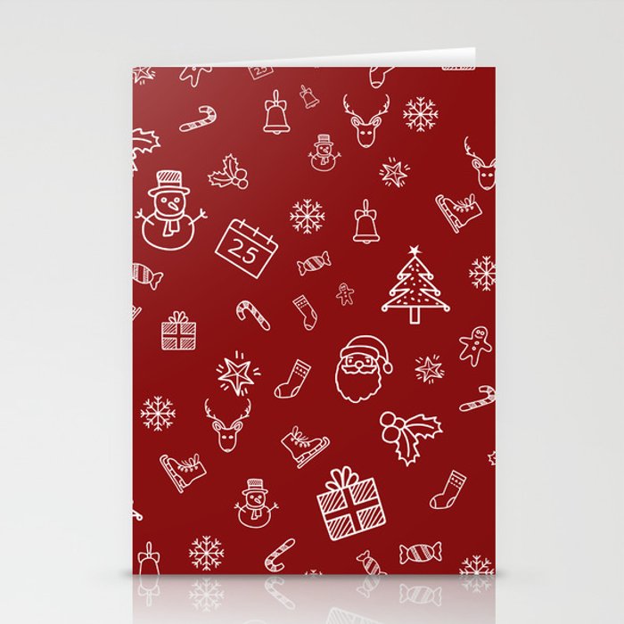 Xmas Red Stationery Cards  by Dezigner Dude 