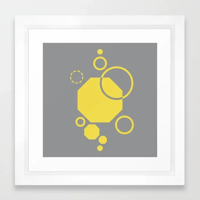 Yellow Grey Three Framed Art Print by Dezigner Dude 