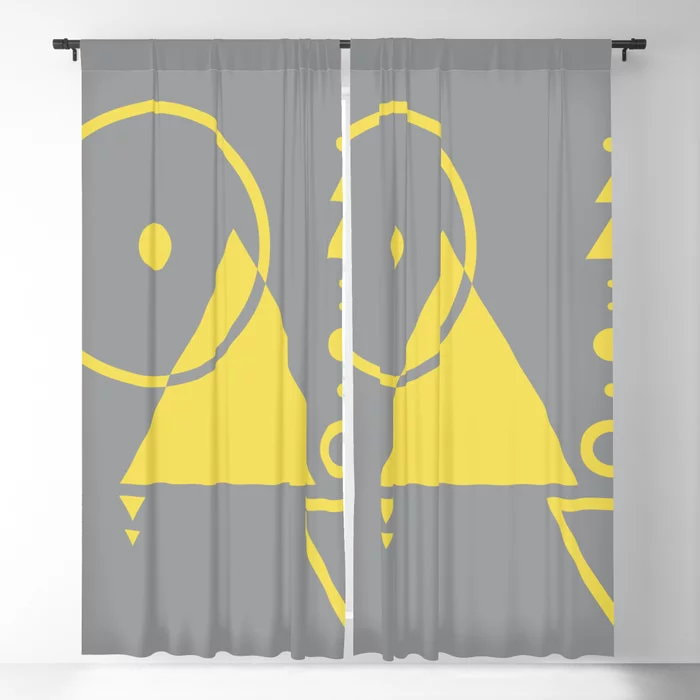 Yellow Grey Two Blackout Curtain by Dezigner Dude 