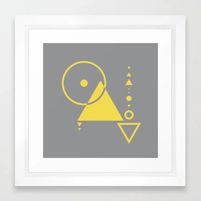 Yellow Grey Two Framed Art Print by Dezigner Dude 